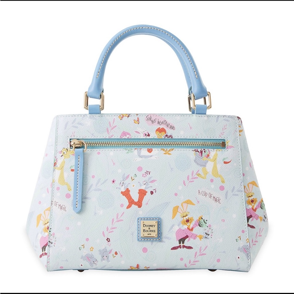 Dooney & Bourke Disney Reigning Rabbits S Coated Cotton Zip Satchel Handbag NWT